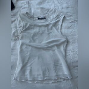 Brandy Melville Kathleen Mesh White Top